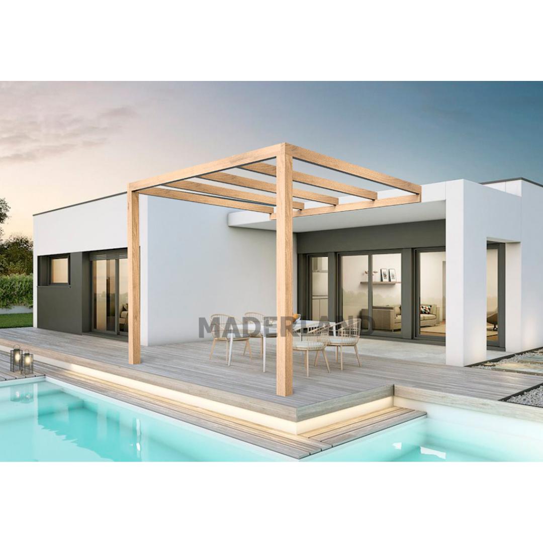 Pérgola madera adosada Burgos Maderland 300x300 cm