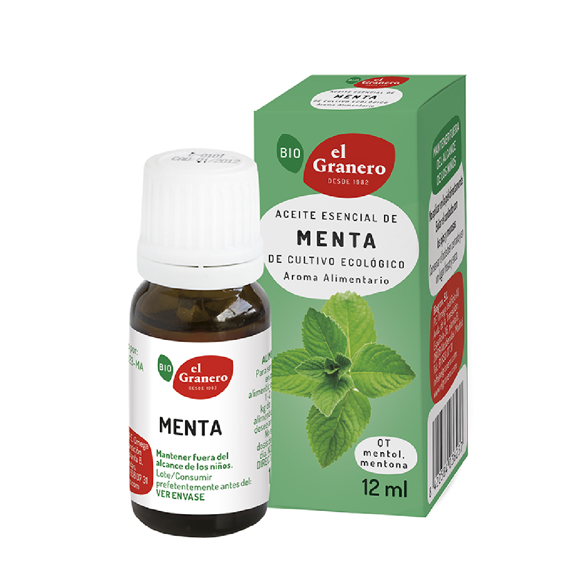 Aceite Esencial Menta Biológico El Granero, 12 ml