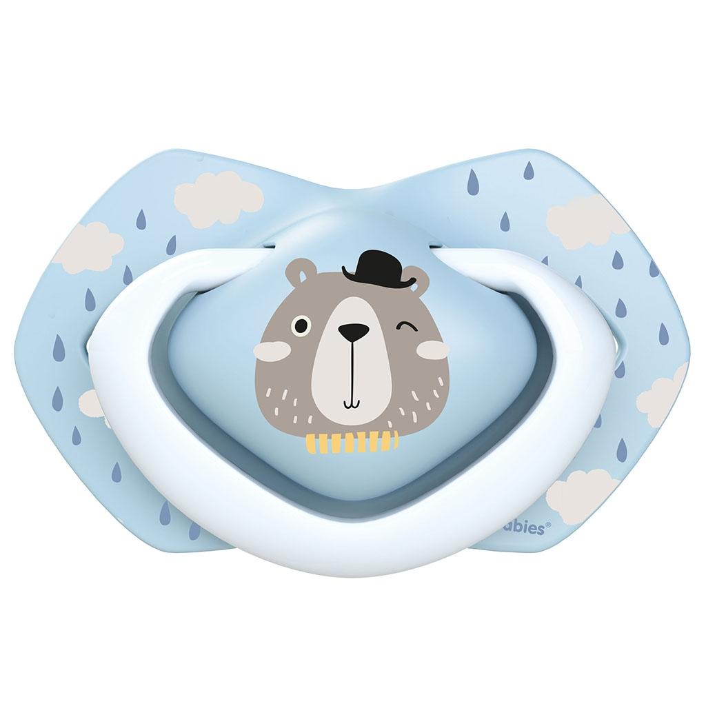 Pack chupetes silicona Bonjour Paris azul Canpol Babies (2 ud.) +18 meses