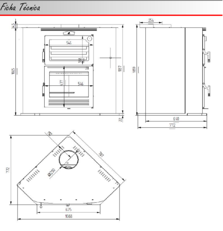 BRICOSOL Horno Leña Rincón FM - Interior Vermiculita - Modelo HL-100 R_3