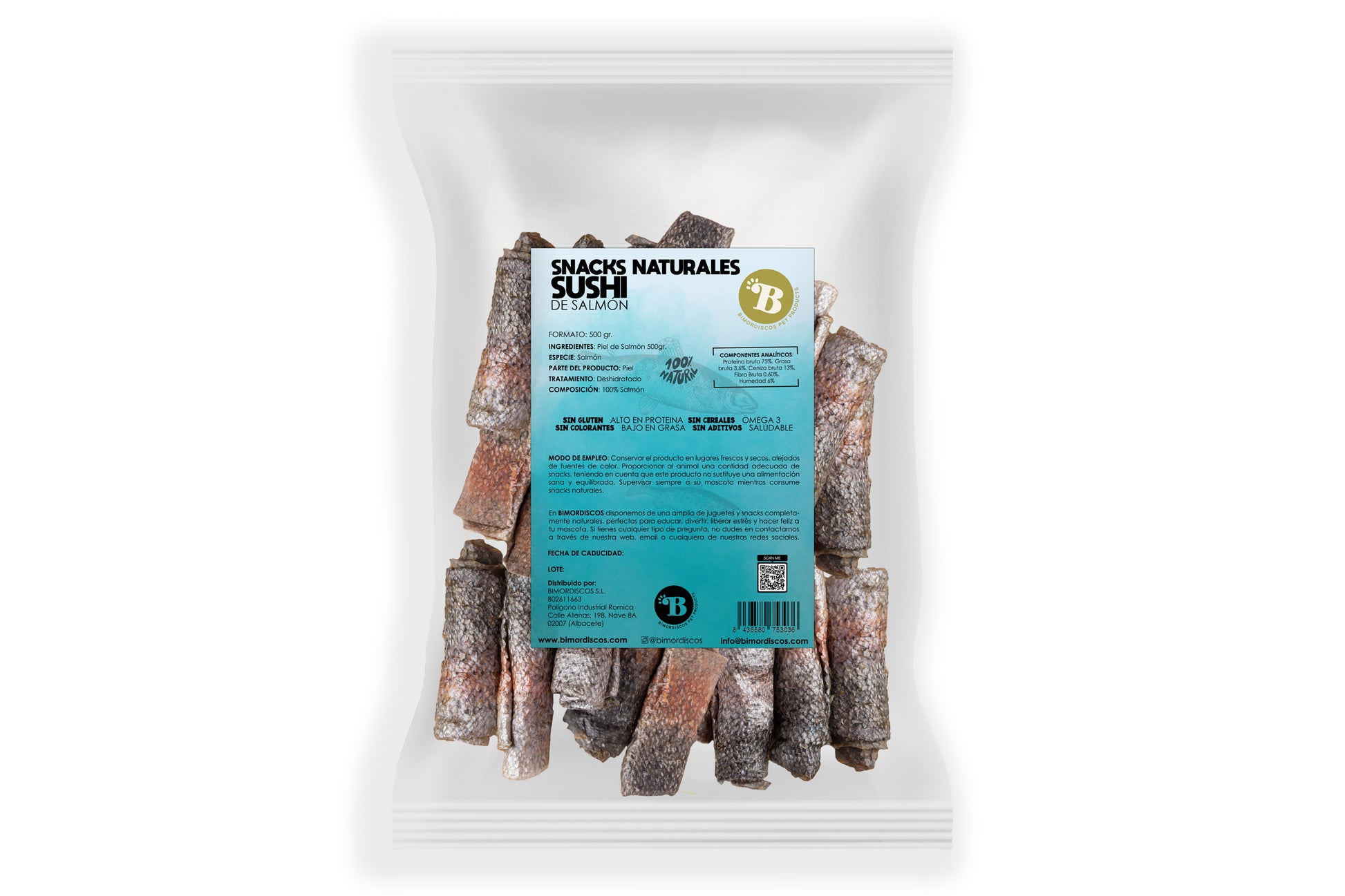 Bimordiscos Piel De Salmón Para Perros Y Gatos · 500g.