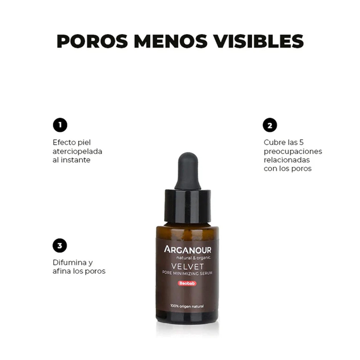 Velvet-Sérum minimizador de poros Arganour 30 ml