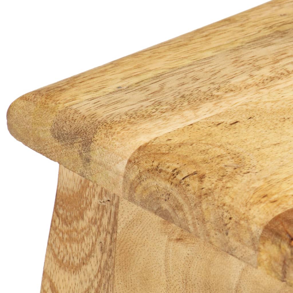Mesita De Noche De Madera Maciza De Mango 28x28x46 Cm_4