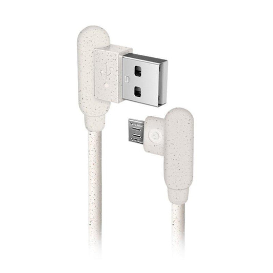 Eco-friendlyCable Micro USB ecológico fabricado en un 35% con materiales biodegradables SBS Blanco