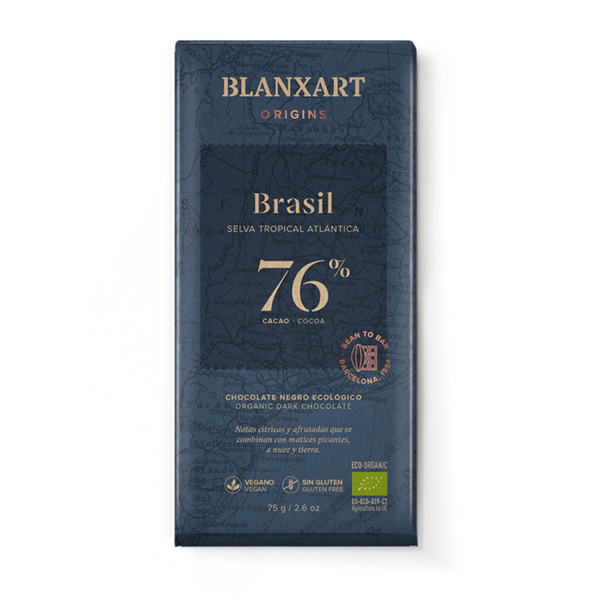 Chocolate Negro 76% Brasil eco Blanxart 75g