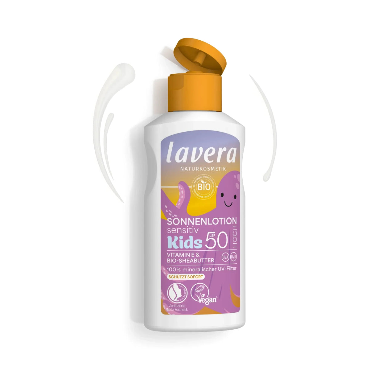 Loción solar Niños Sensitiv SPF 50 Vitamina E & manteca de karité Bio, Lavera, 100 ml