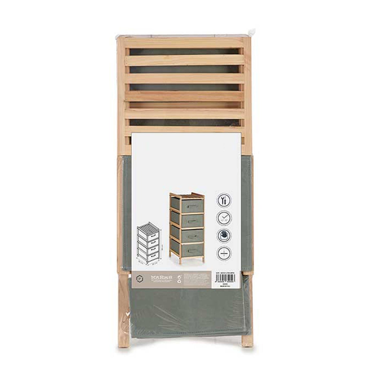 Mueble Ancho 4 Cajones Gris Oscuro - Colección Kipit_3