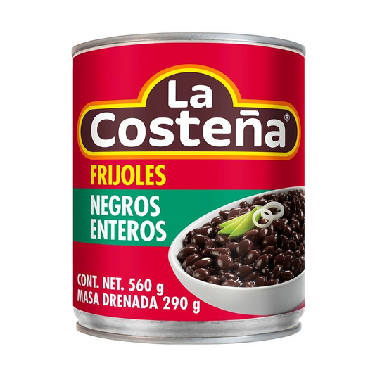 Frijoles negros enteros La costeña 560g