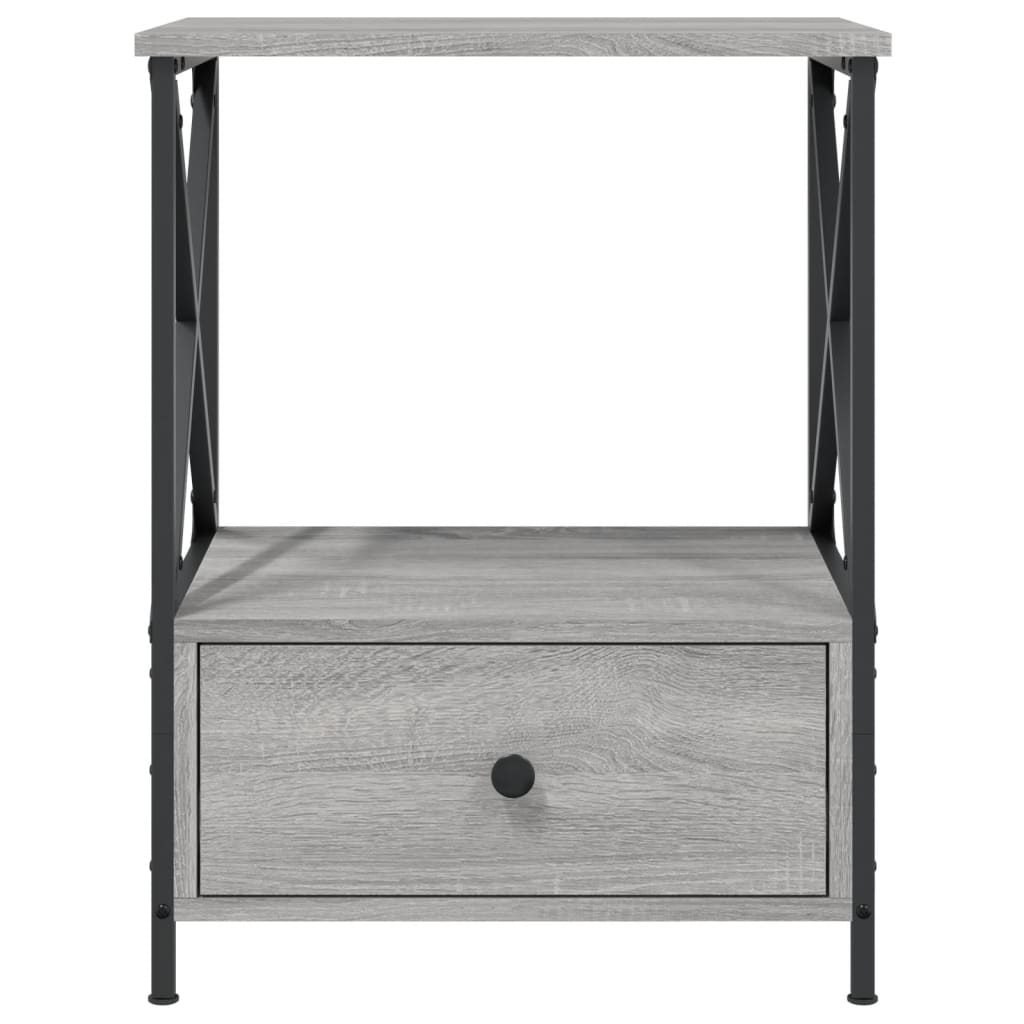 Mesita De Noche 2 Uds Madera Ingeniería Gris Sonoma 50x41x65 Cm_4