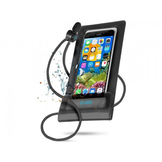 Funda impermeable para smartphone fino de hasta 6.5" negro SBS