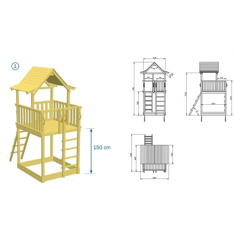 Parque Infantil Masgames Pagoda Xl Con Columpio Individual._5