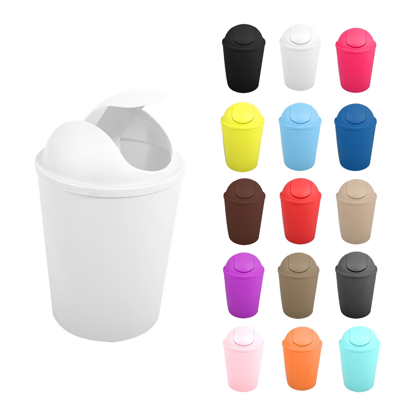 Cubo De Basura ako 5,5l Con Tapa Abatible Blanca_5
