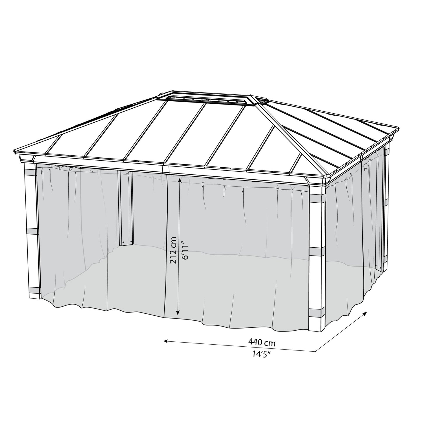 Set Mosquietas para gazebo cenador Dallas 360x843 cm