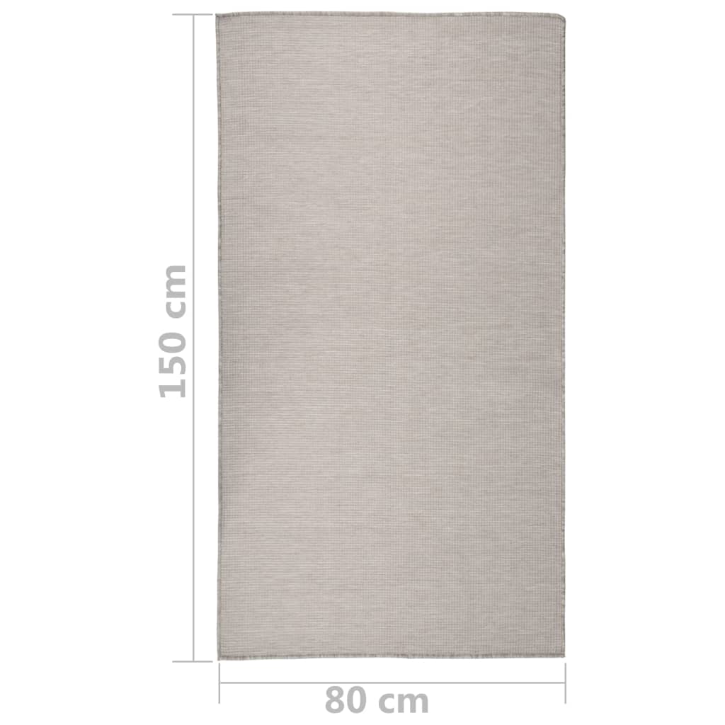 Alfombra De Exterior De Tejido Plano Gris Claro 80x150 Cm_5
