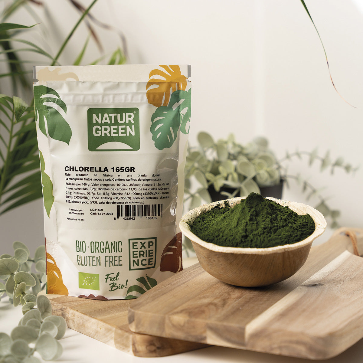 Espirulina en polvo Naturgreen, 175 g.
