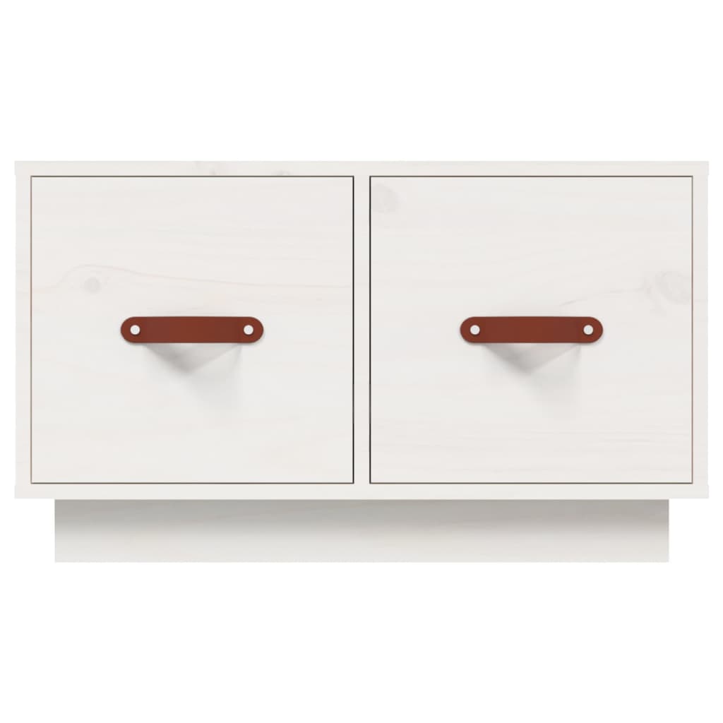 Mesa De Centro De Madera Maciza De Pino Blanco 60x53x35 Cm_4