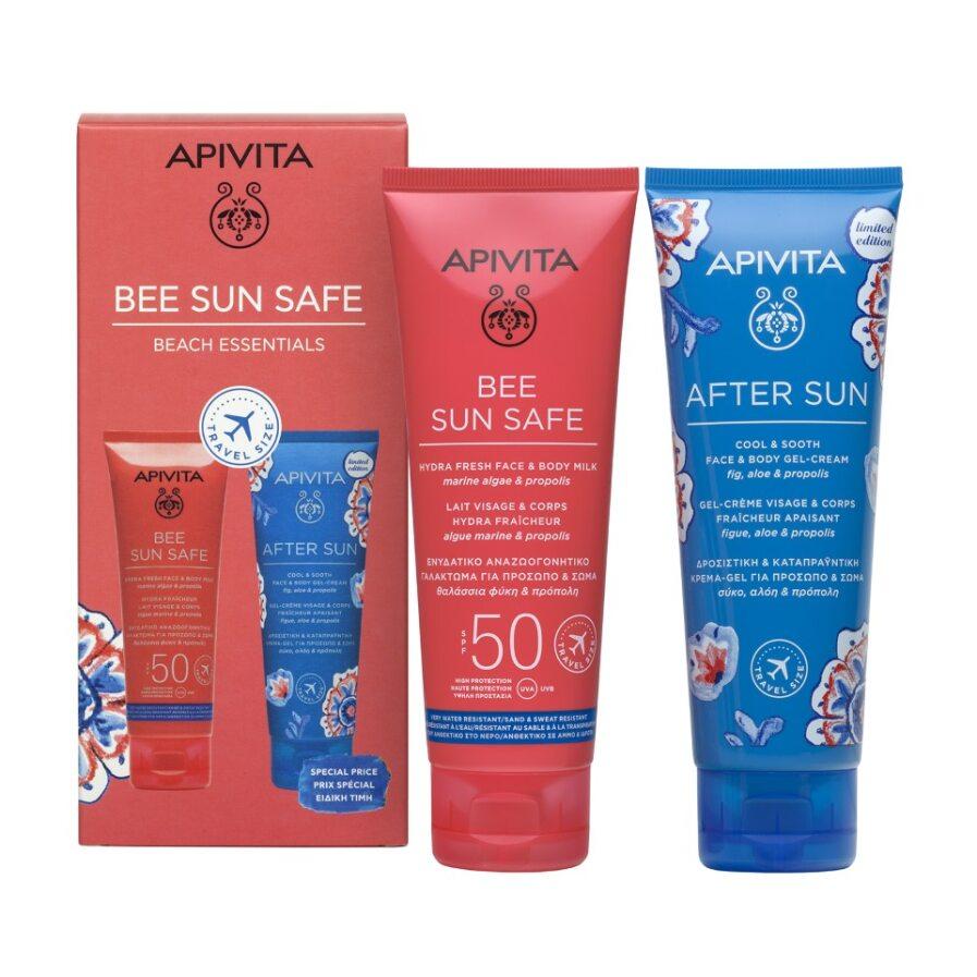 Esenciales De Playa Hydra Fresh Leche SPF50 + Gel-Crema Aftersun Apivita 50ml