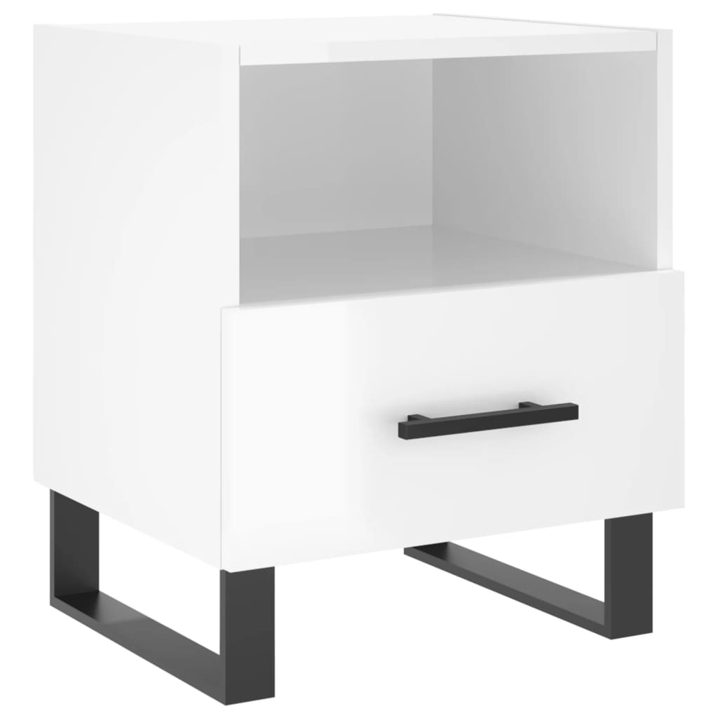Mesita Noche 2 Uds Madera Ingeniería Blanco Brillo 40x35x47,5cm_4
