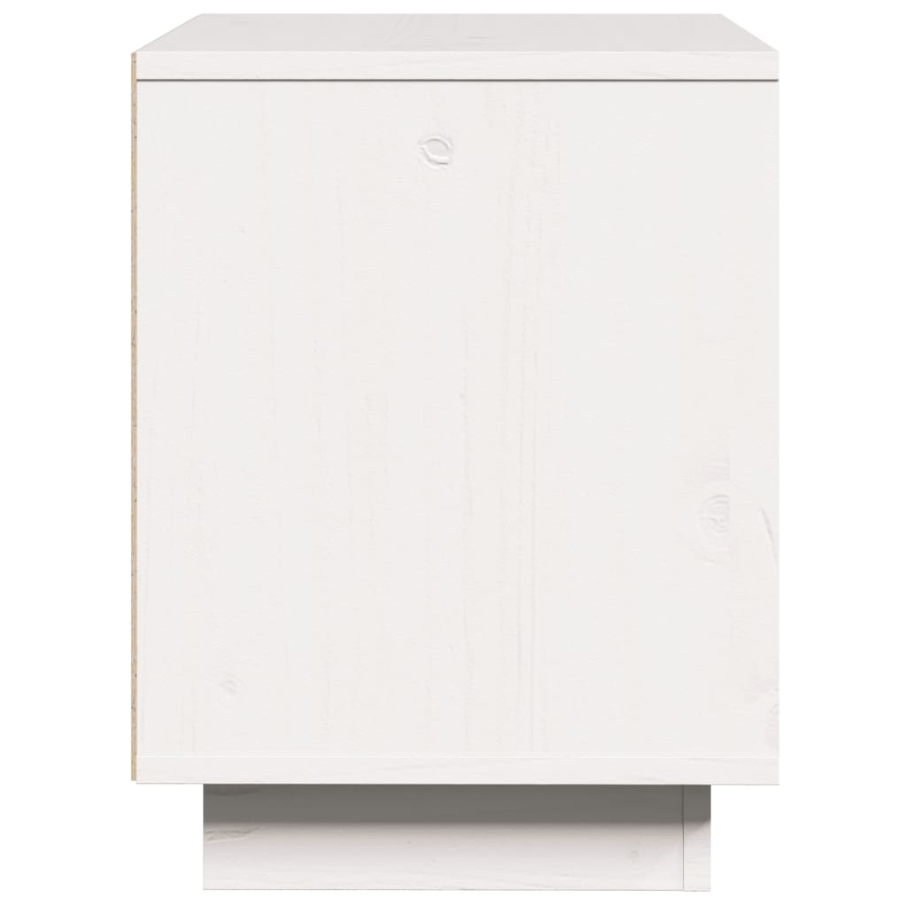 Mesita De Noche De Madera Maciza De Pino Blanco 40x30x40 Cm_4