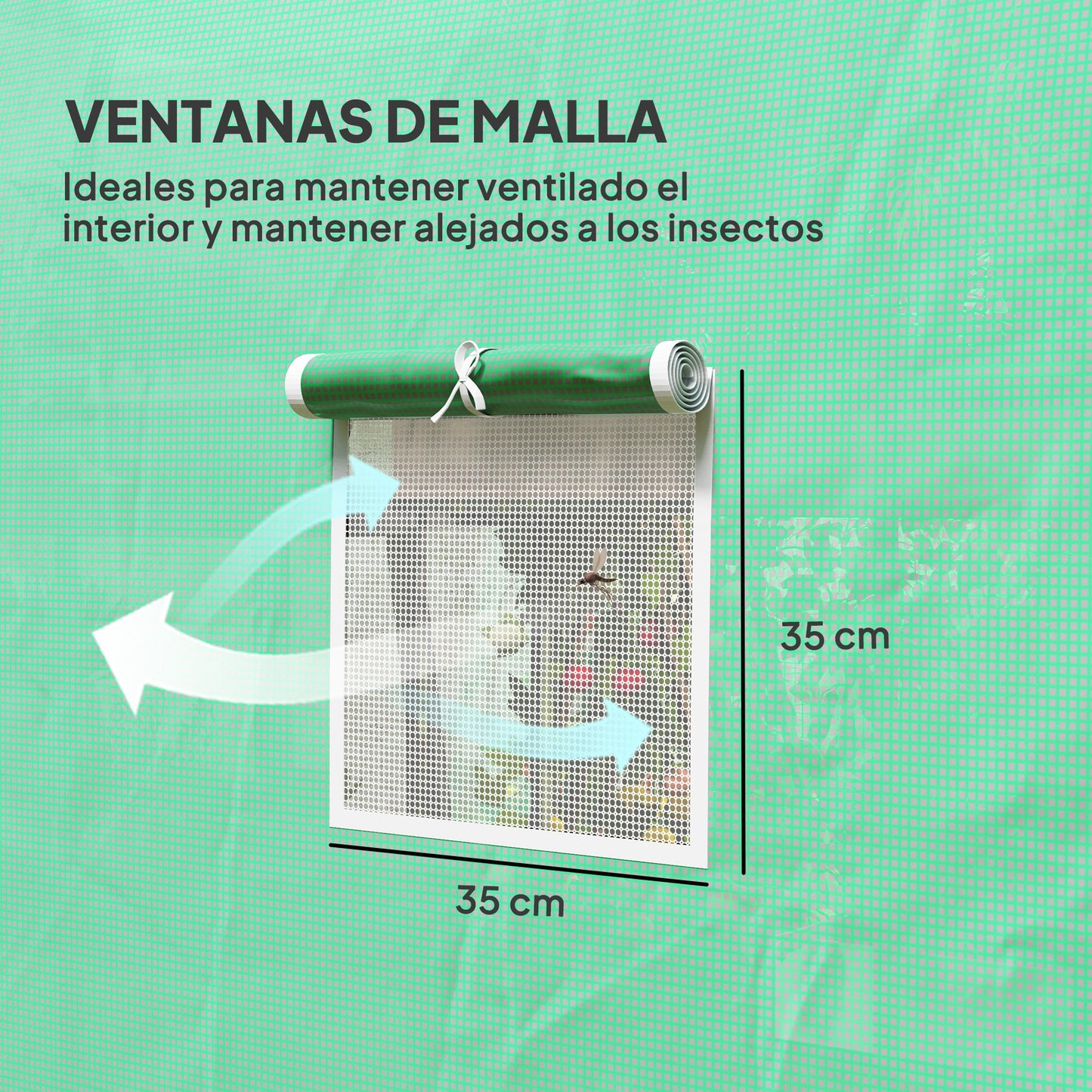 Outsunny Invernadero De Túnel 296x196x200 Cm Con 3 Puertas Y 6 Ventanas Verde_5