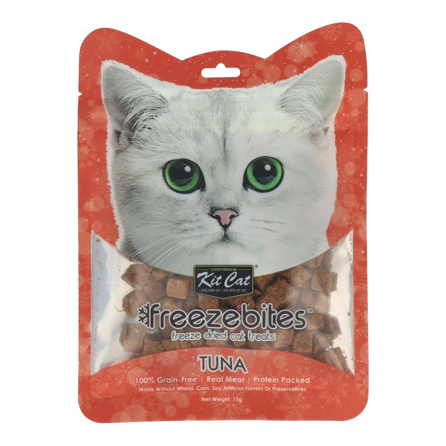 Kit Cat FreezeBites - Atún 15 g Snack liofilizado natural para gatos