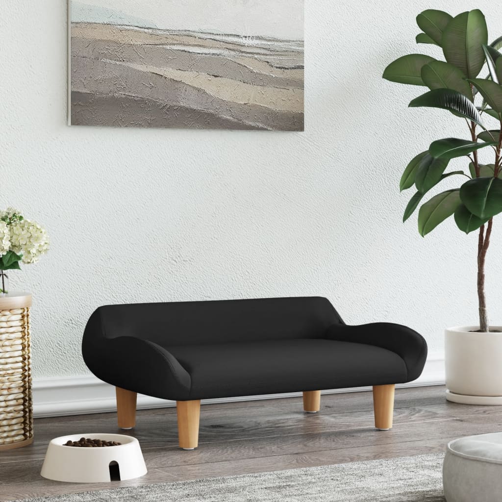 Cama Para Perros De Tela Negra 70x40x24 Cm / Vetonek_5