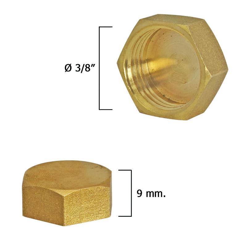 Tapon Ciego Hembra Laton 3/8