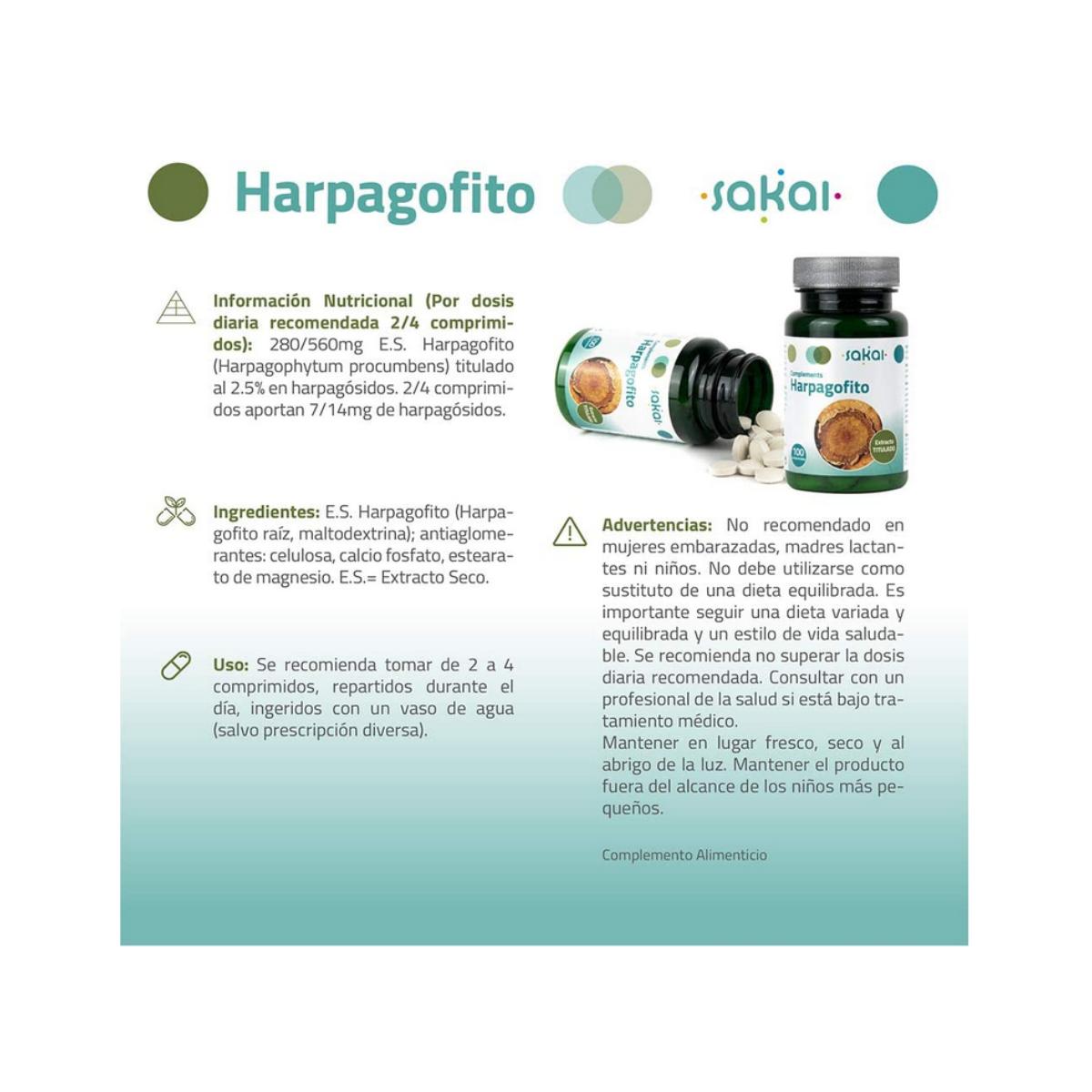 Harpagofito 500 mg 100 Comprimidos Sakai