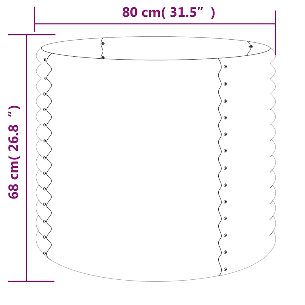 Jardinera Acero Galvanizado Antracita 80x80x68 Cm_3