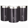 Set 3 Botes Cocina Almacenaje Acero Inoxidable, Diseño Moderno, Ø11x17,8cm Especias, Té ,café Berlinger Haus Carbon Pro, Gris Oscuro
