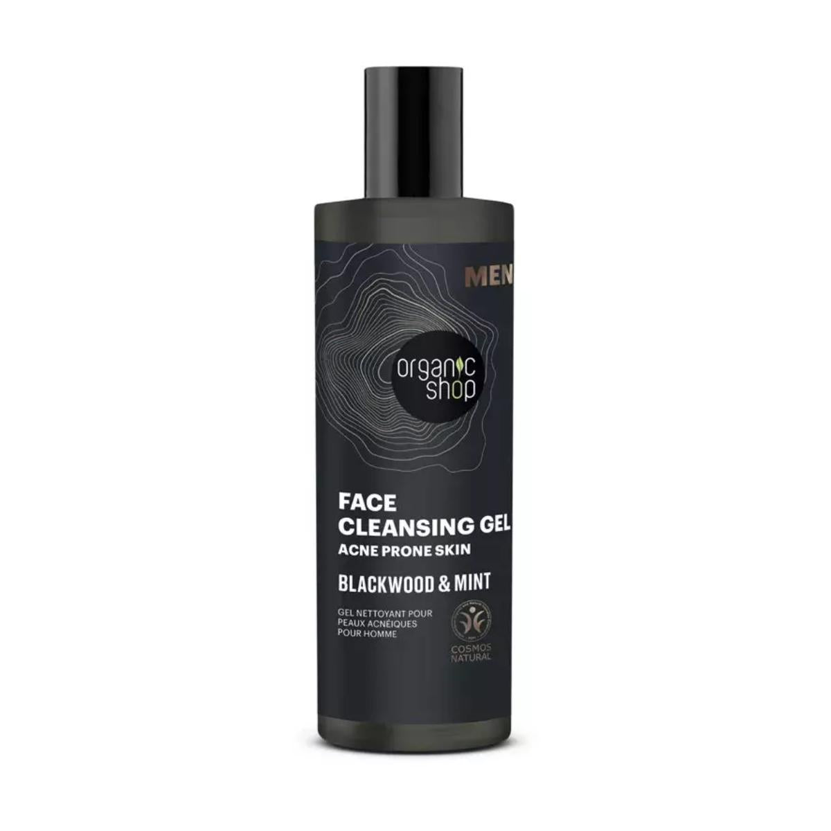 Gel limpiador para piel acneica corteza de roble y menta, Organic Shop 200 ml