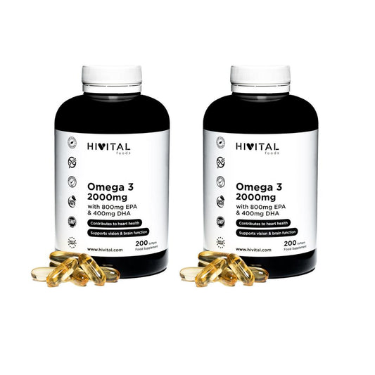 Pack 2x Omega 3 2000 mg Hivital 200 perlas