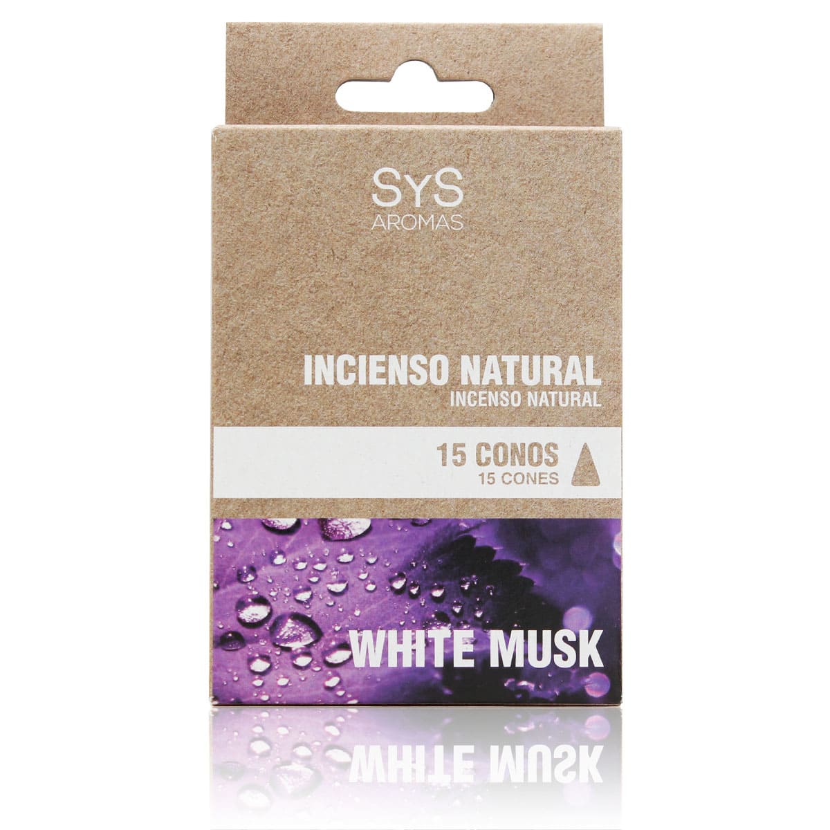 Incienso Natural 15 Conos White Musk SYS Aromas | Fragancia Almizcle Blanco | Ambiente Relajante | Aroma Duradero_0