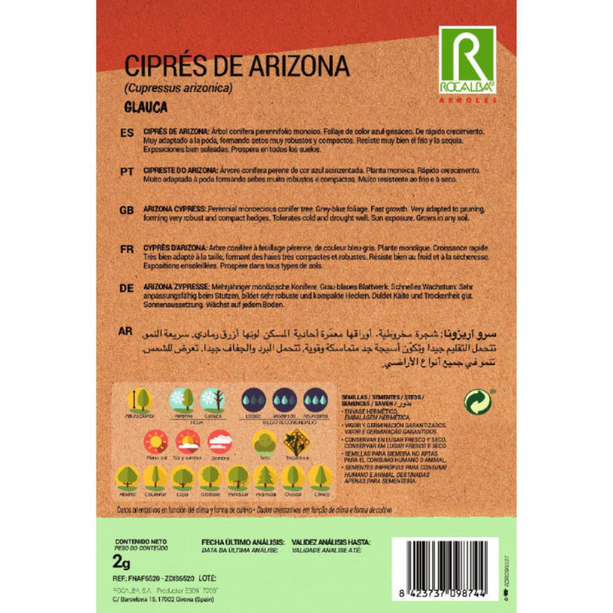 Semillas de Ciprés de Arizona Cipreses arizonica