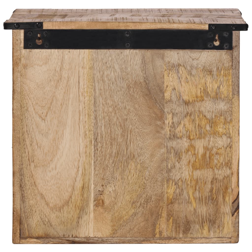 Mesita De Noche Madera Maciza De Mango 40x30x37 Cm_4