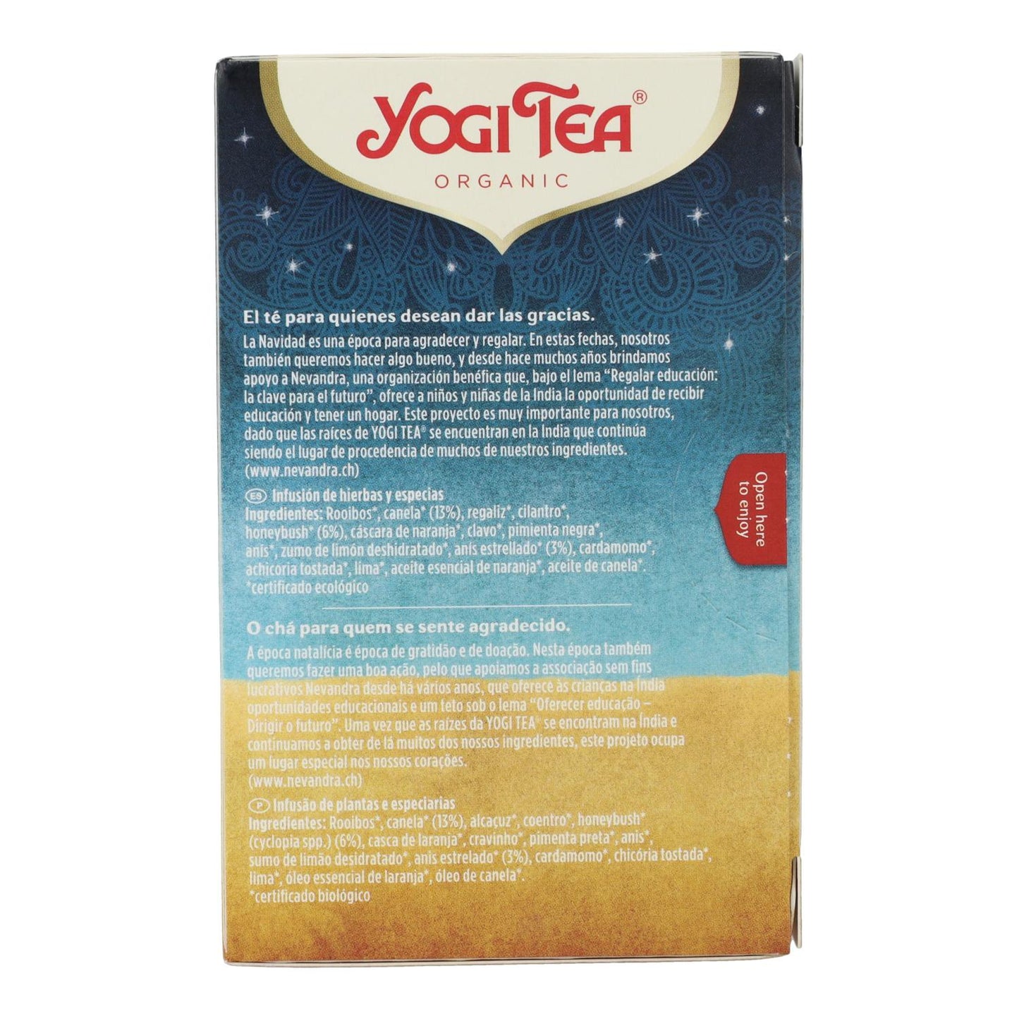 Yogi Tea BIO Té Navidad 17 bolsitas