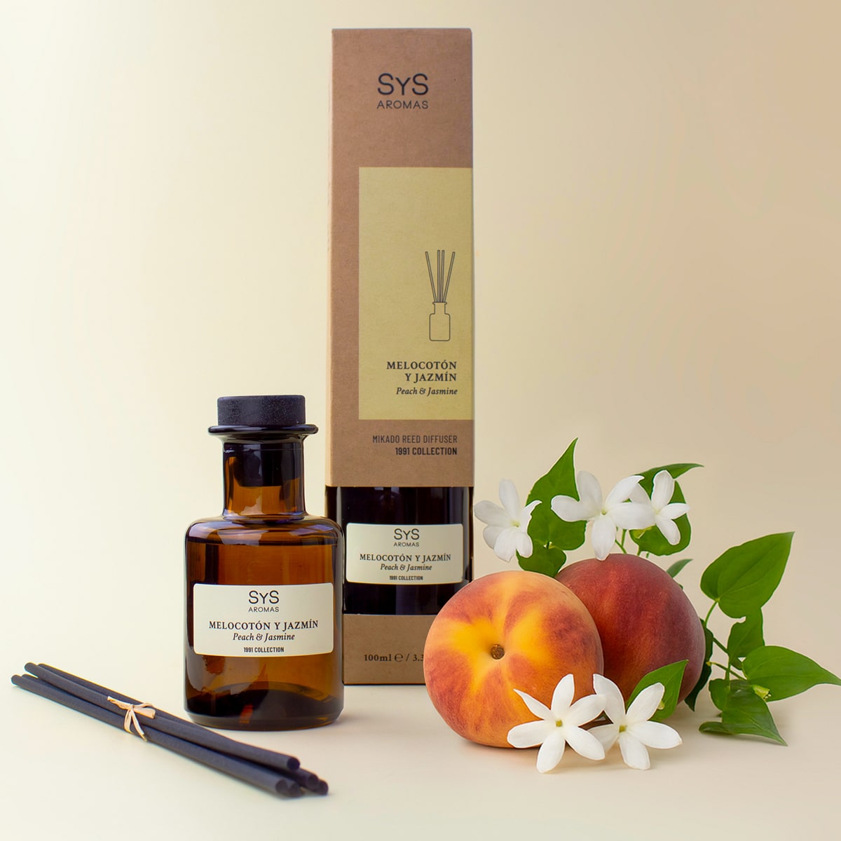 Ambientador Mikado Melocotón y Jazmín SYS Aromas 100 ml | Colección 1991 | Aroma Dulce y Afrutado | Relajante_3