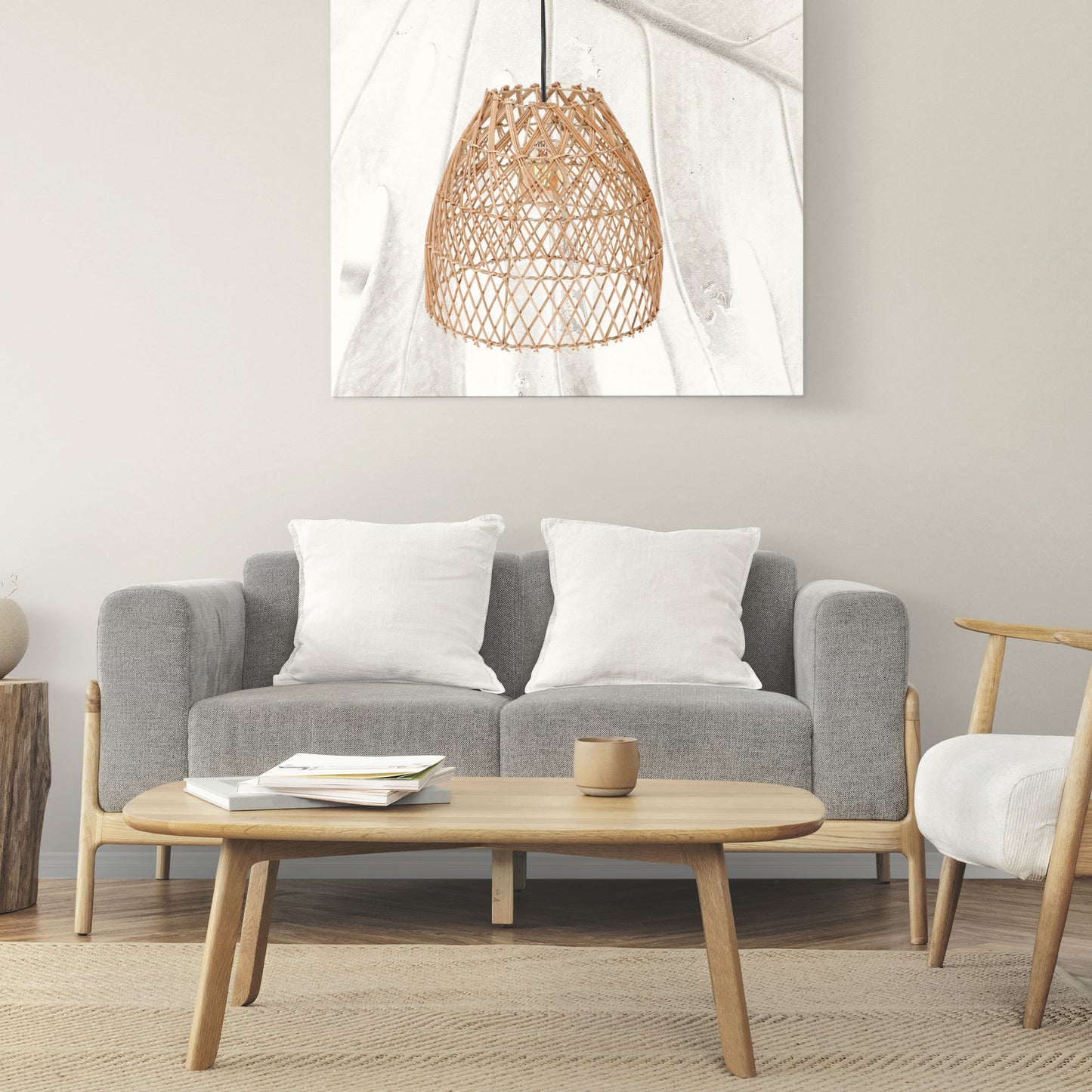 Well Home Pantalla Para Lámpara En Ratán Ø25x32cm