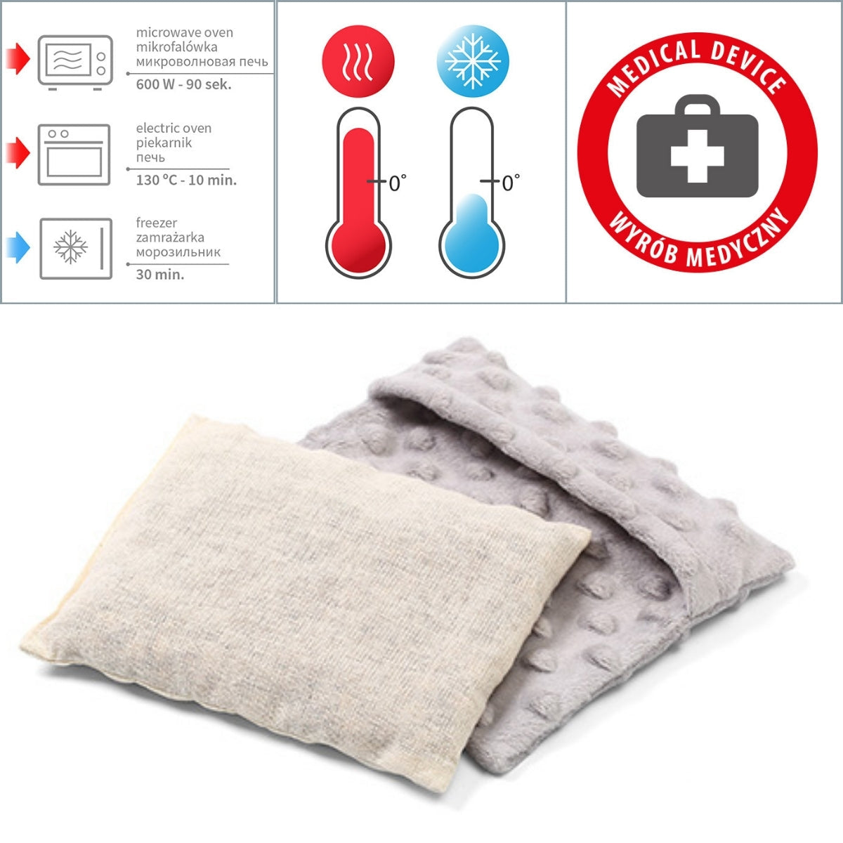 Bolsa Anticólico De Semillas Con Huesos De Cereza Grey