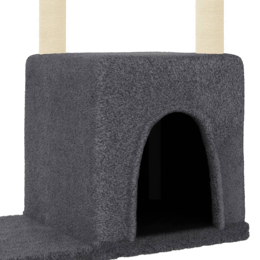 Rascador Para Gatos Con Postes De Sisal Gris Oscuro 97,5 Cm_5