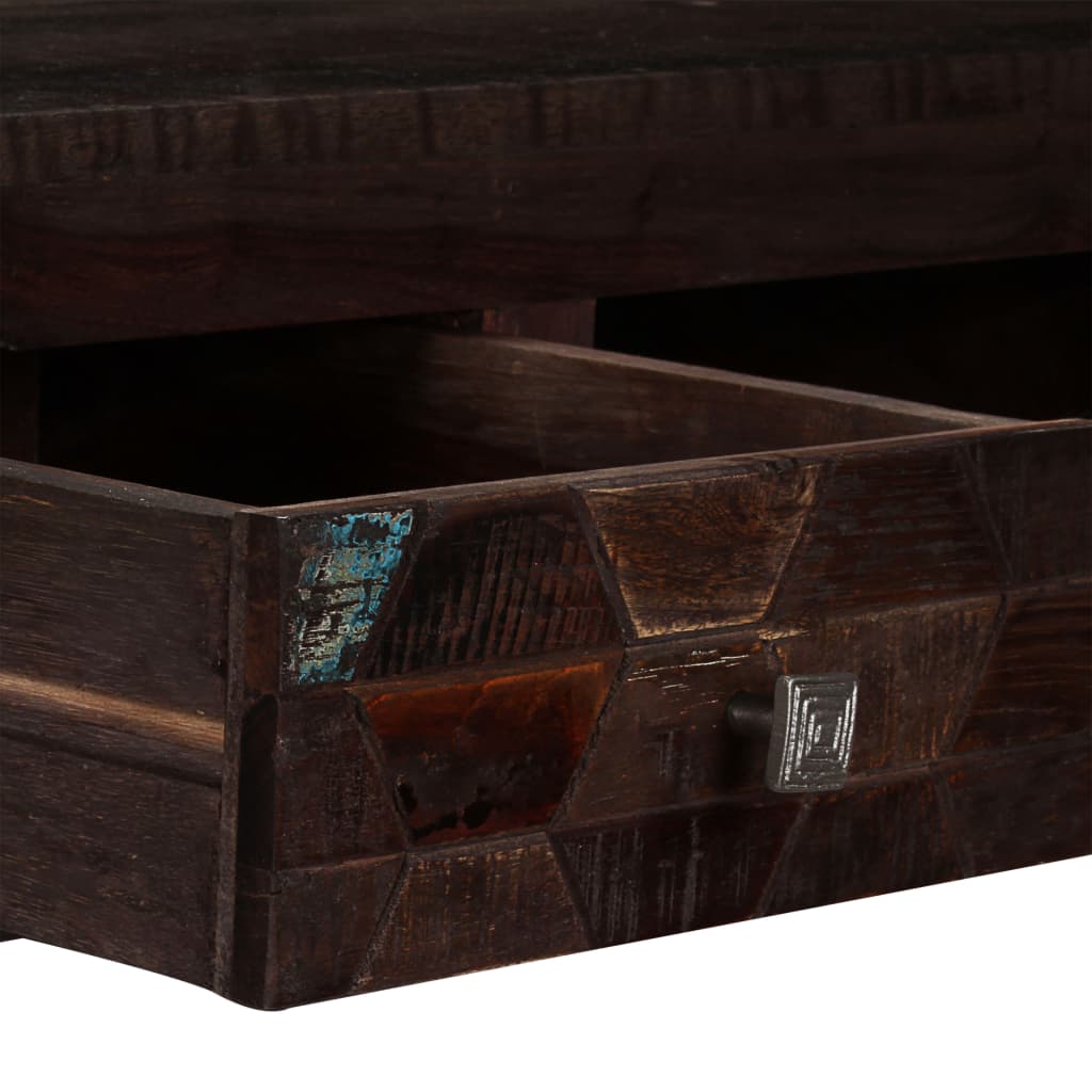Mesa De Centro De Madera Maciza Reciclada 100x60x35 Cm_4