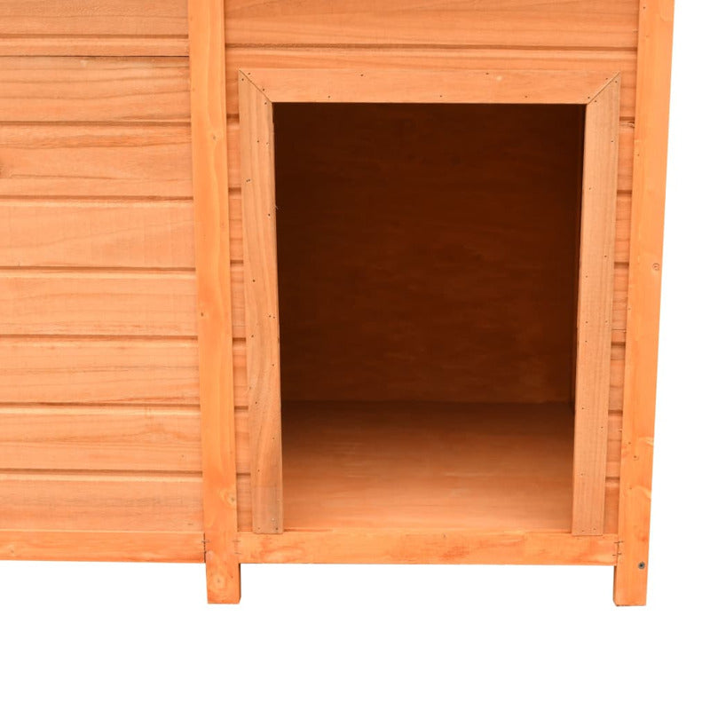 Vidaxl Caseta Para Perros Madera Maciza Pino Y Abeto 120x77x86 Cm_5