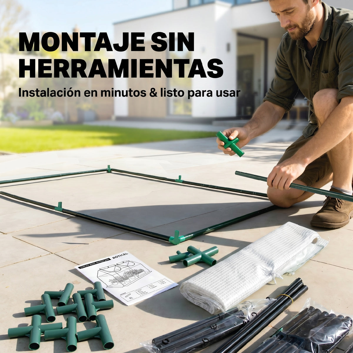 Invernadero De Terraza Outsunny Acero, Pe Blanco 120x60x60 Cm_5