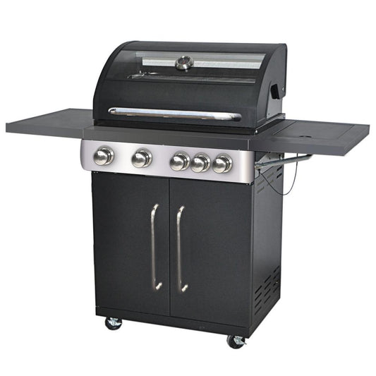 Barbacoa Gas 4Q+Lat Tapa Cristal Birgitt 54 X 132 X 115 Cm Ldk Garden