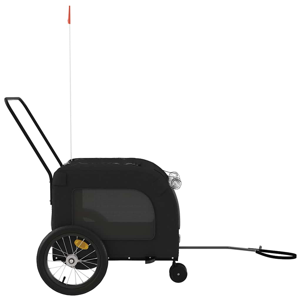 Remolque De Bicicleta Mascotas Hierro Tela Oxford Negro_5