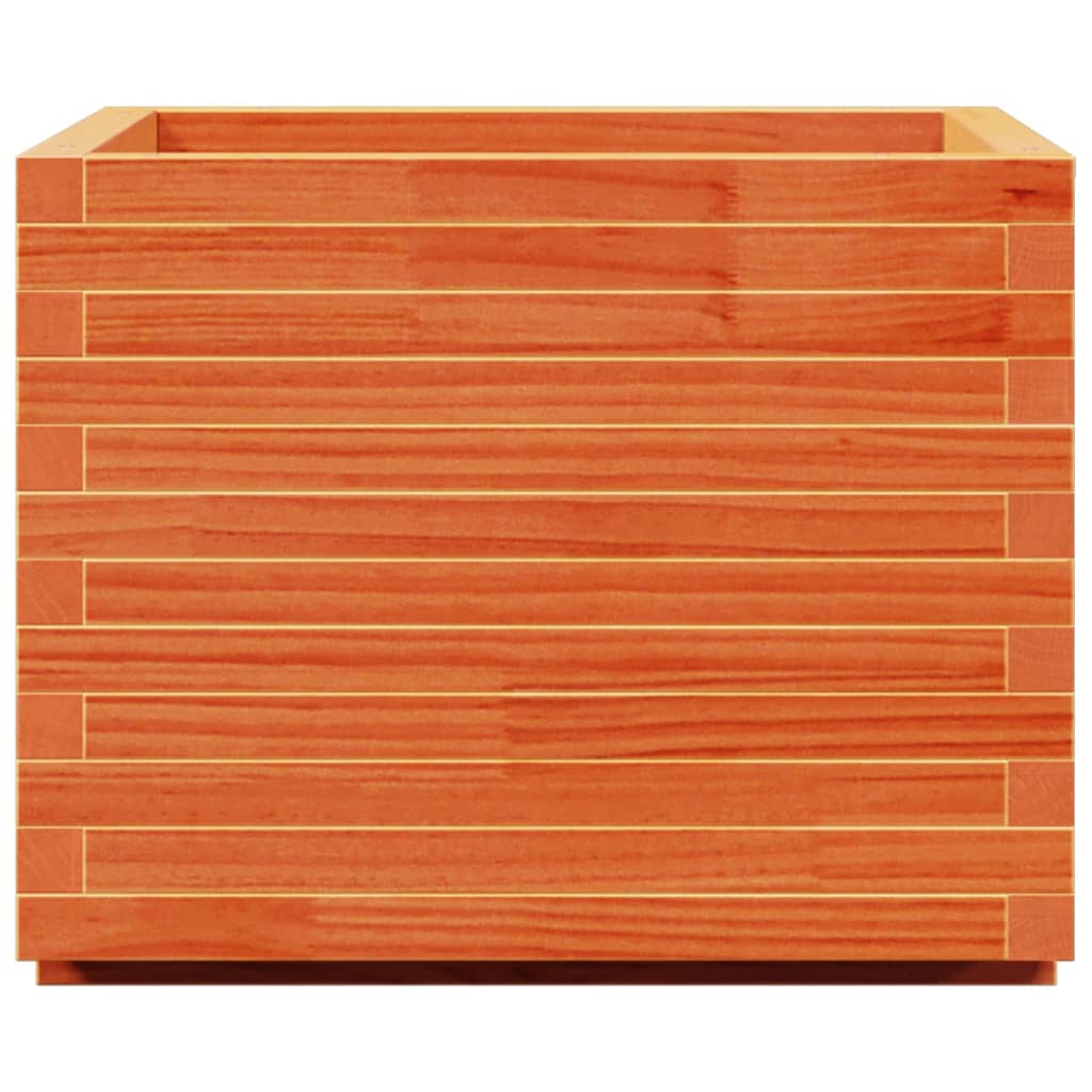 Jardinera Madera Maciza De Pino Marrón Cera 60x60x49,5 Cm_5