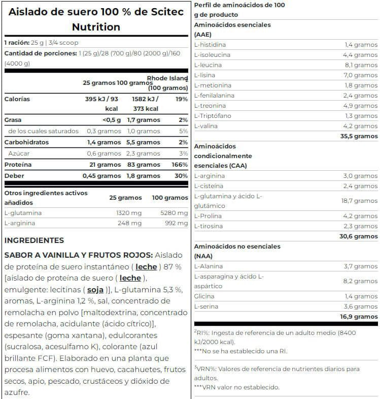 100% Whey Isolate - 700g - Vainilla Very Berry - Proteína De Aislado De Suero Isolate - Scitec Nutrition_5