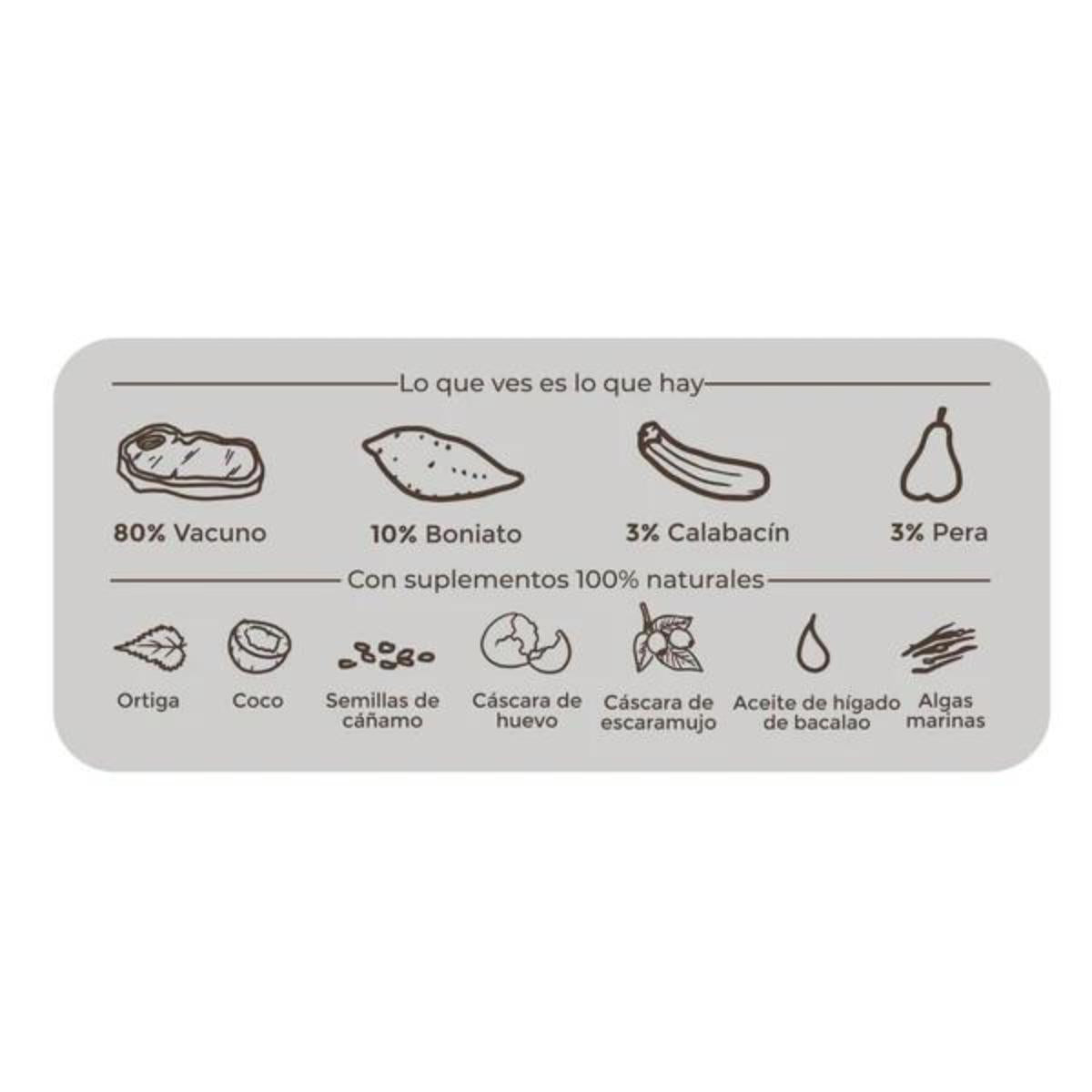 Comida húmeda Barf perros Maravilla de vacuno BIO Puromenu 400 g