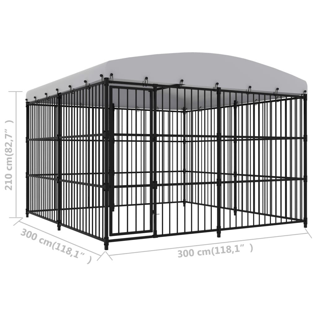Vidaxl Perrera De Exterior Con Techo 300x300x210 Cm_4