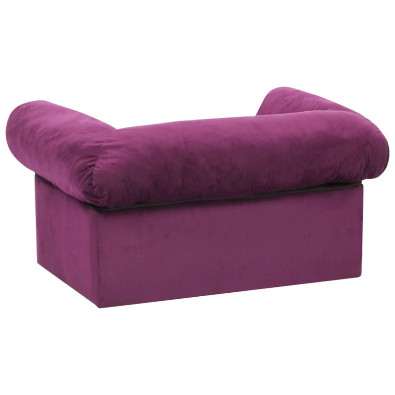 Vidaxl Sofá Para Perros Con Cajón Felpa Borgoña 75x50x38 Cm_5
